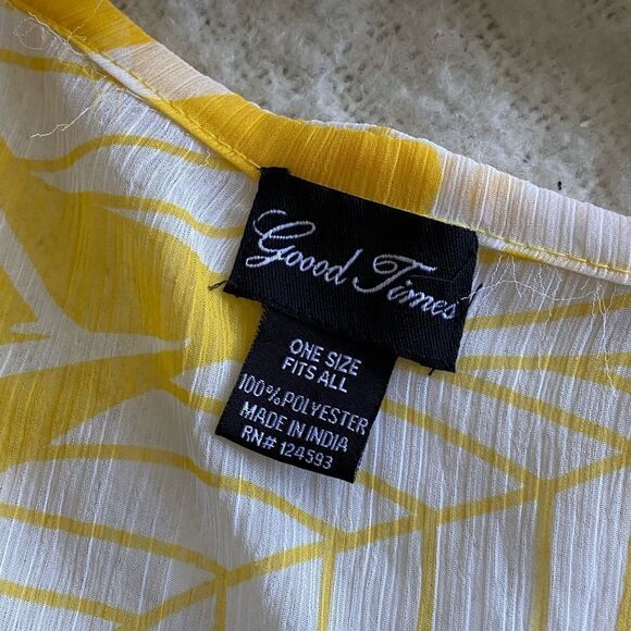 Yellow Floral Swim Coverup - Picture 6 of 7